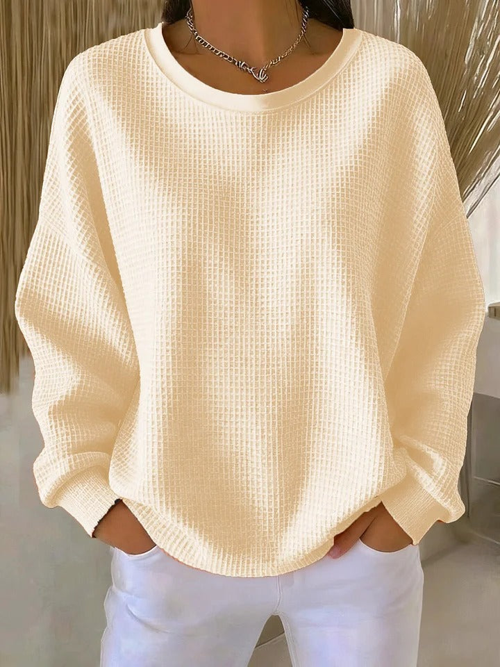 Nova | Women's Oversized Waffle Knit Boat Neck Sweater