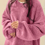 Marigold | Women's Oversized Crew Neck Sweater with Balloon Sleeves