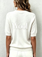Rosalind | Women's Cashmere Blend Short-Sleeve V-Neck Sweater