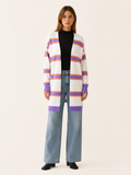 Ailsa | Long Cardigan with Open Front and Striped Design