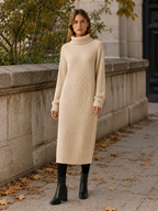 Amabel | Jumper Dress with Roll Neck and Relaxed Midi Fit