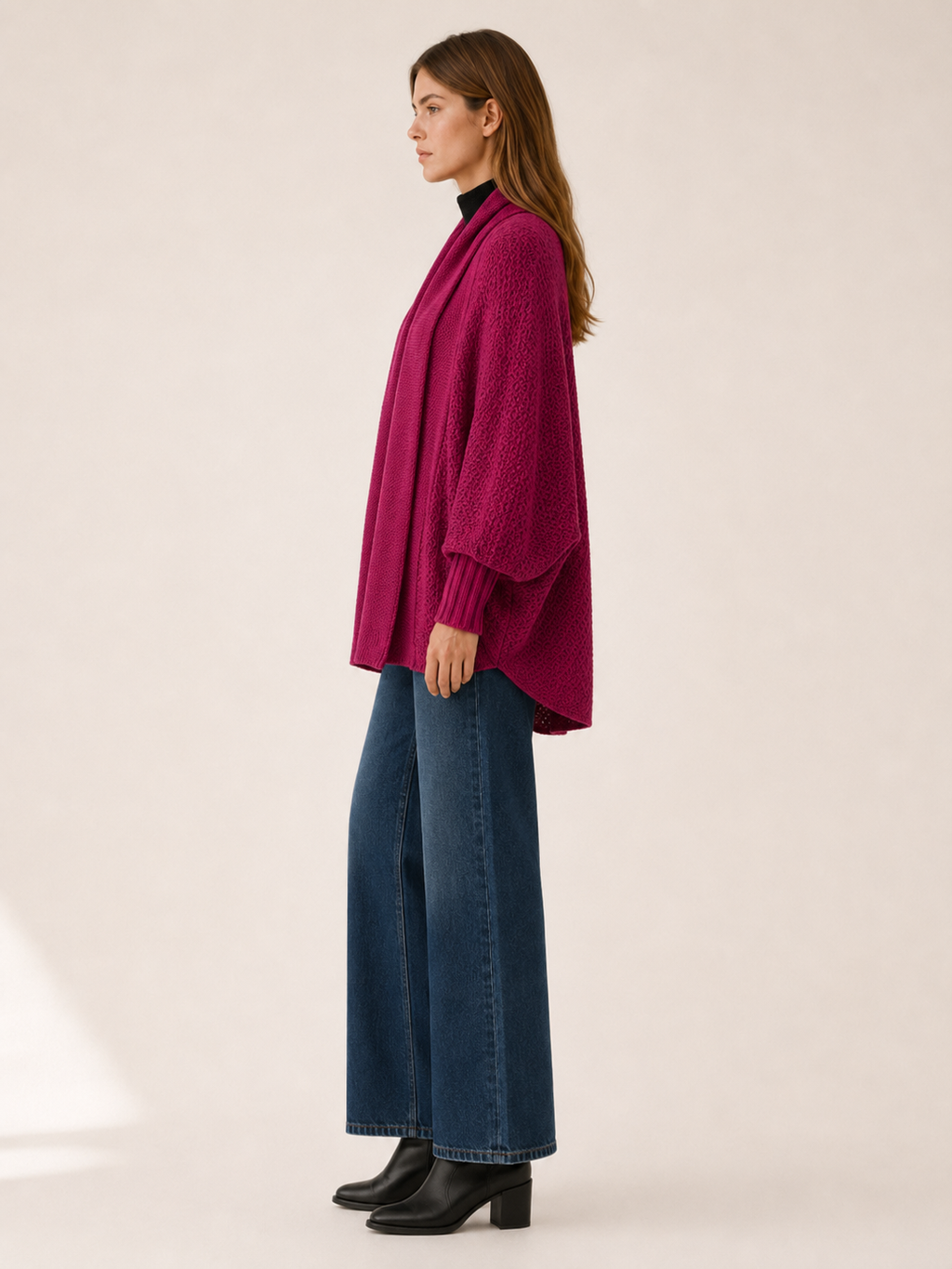 Amara | Oversized Cardigan with Batwing Sleeves and Open Front