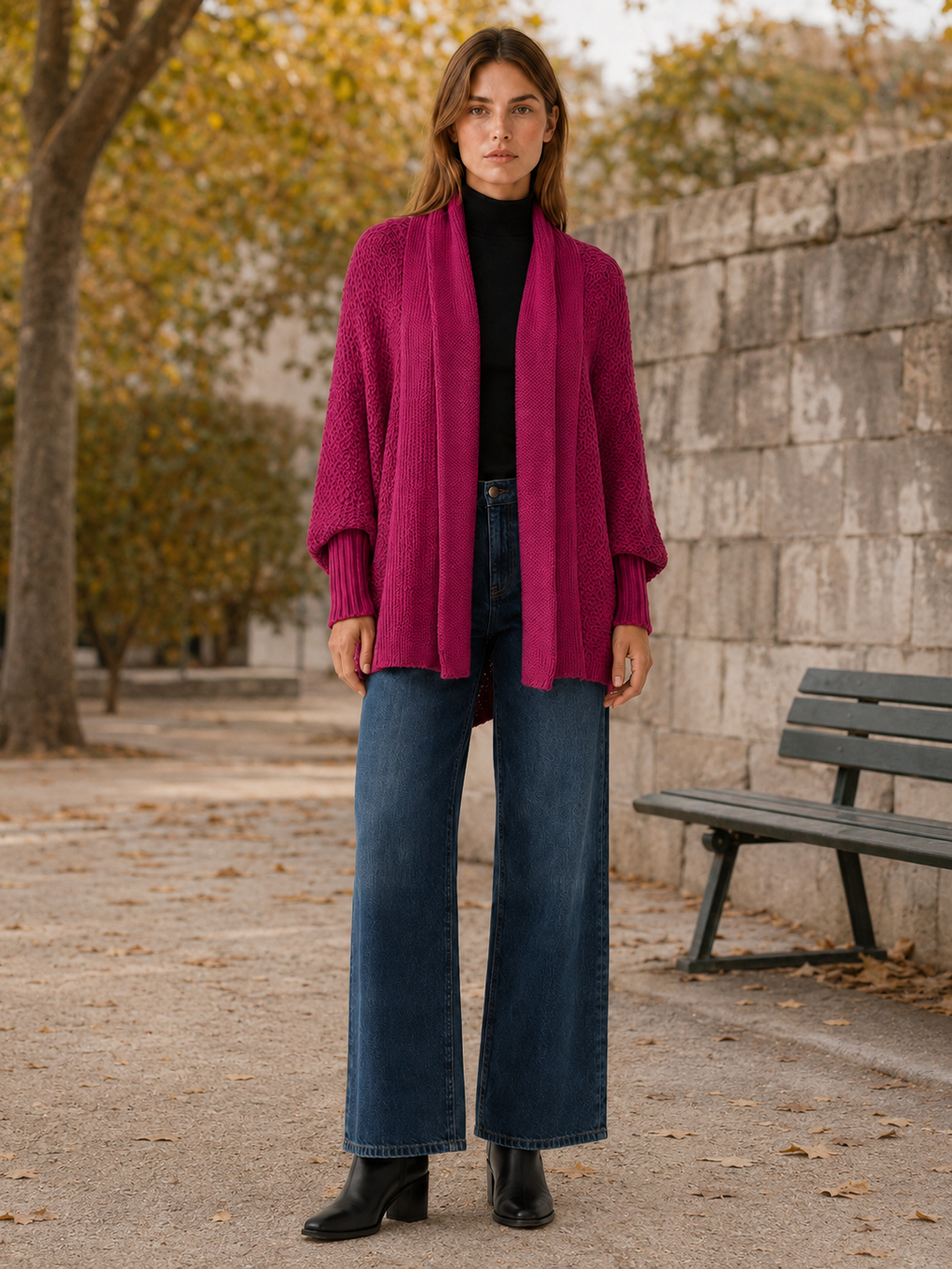 Amara | Oversized Cardigan with Batwing Sleeves and Open Front