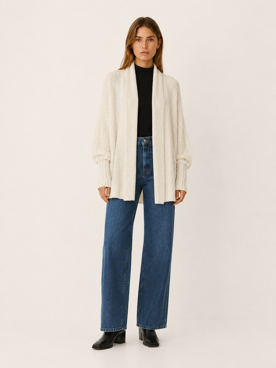 Amara | Oversized Cardigan with Batwing Sleeves and Open Front
