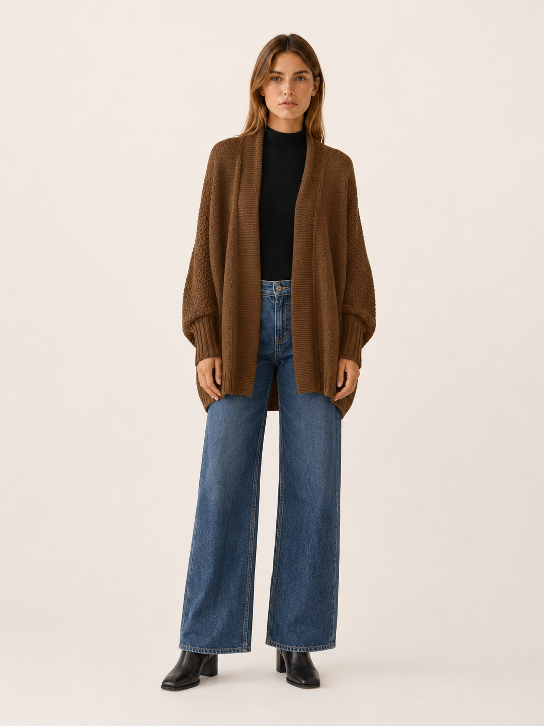 Amara | Oversized Cardigan with Batwing Sleeves and Open Front