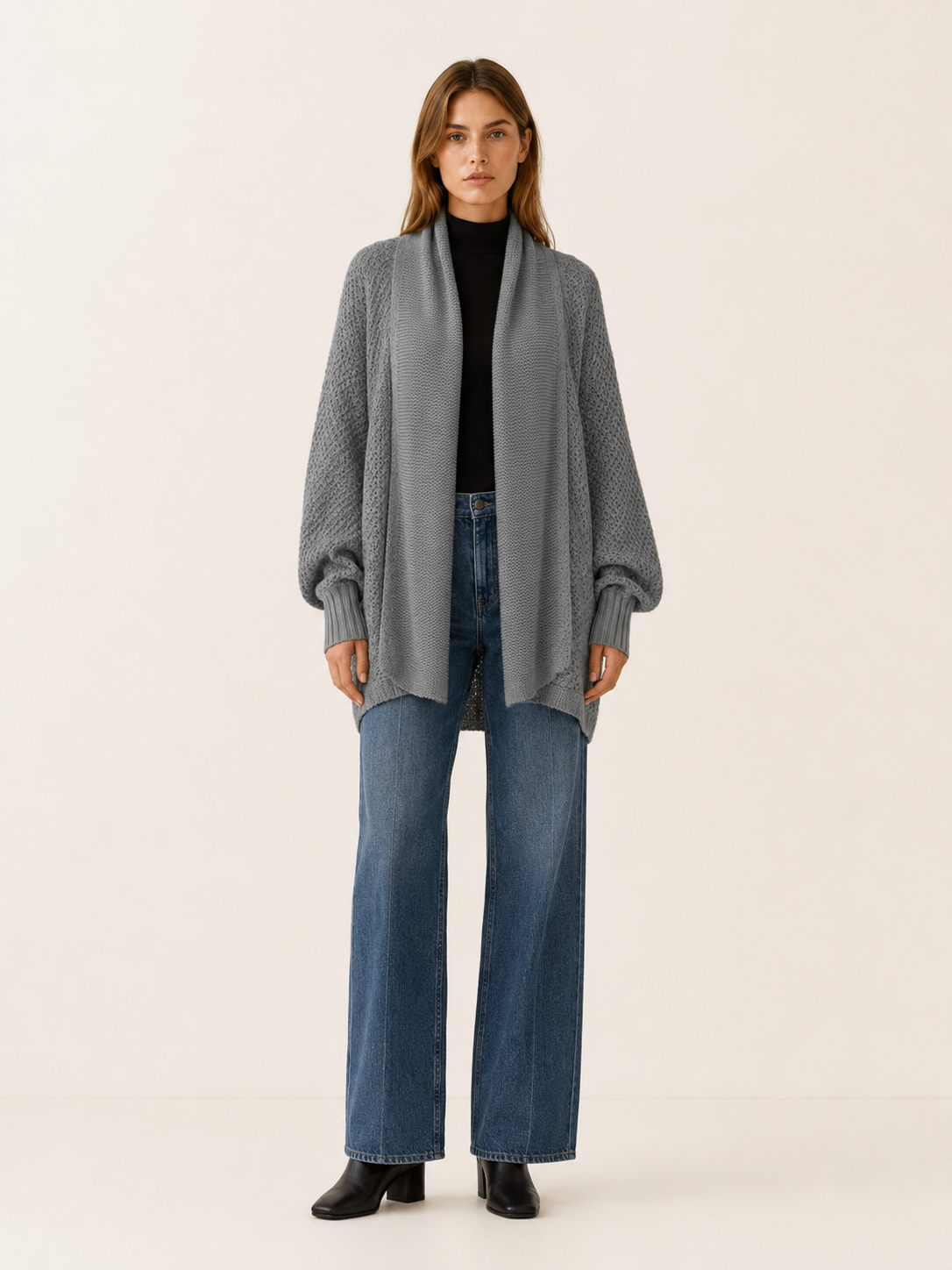 Amara | Oversized Cardigan with Batwing Sleeves and Open Front