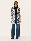 Anouk | Long Cardigan with Leopard Print and Open Front