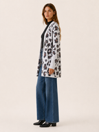 Anouk | Long Cardigan with Leopard Print and Open Front