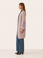Ariadne | Long Cardigan with Fringe Sleeves and Open Front
