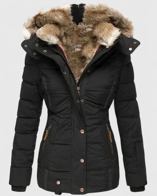 Celeste | Women's Faux Fur Lined Hooded Puffer Coat