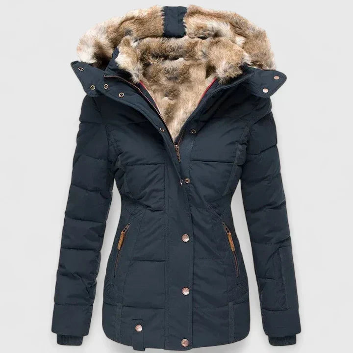 Celeste | Women's Faux Fur Lined Hooded Puffer Coat