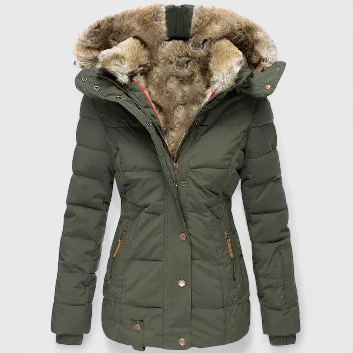 Celeste | Women's Faux Fur Lined Hooded Puffer Coat