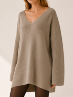 Auralisse | Jumper Dress with V-Neck and Dropped Shoulders