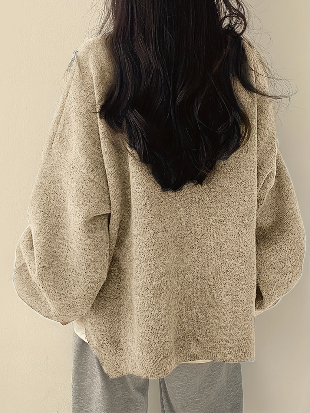 Marigold | Women's Oversized Crew Neck Sweater with Balloon Sleeves