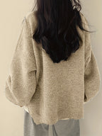 Marigold | Women's Oversized Crew Neck Sweater with Balloon Sleeves