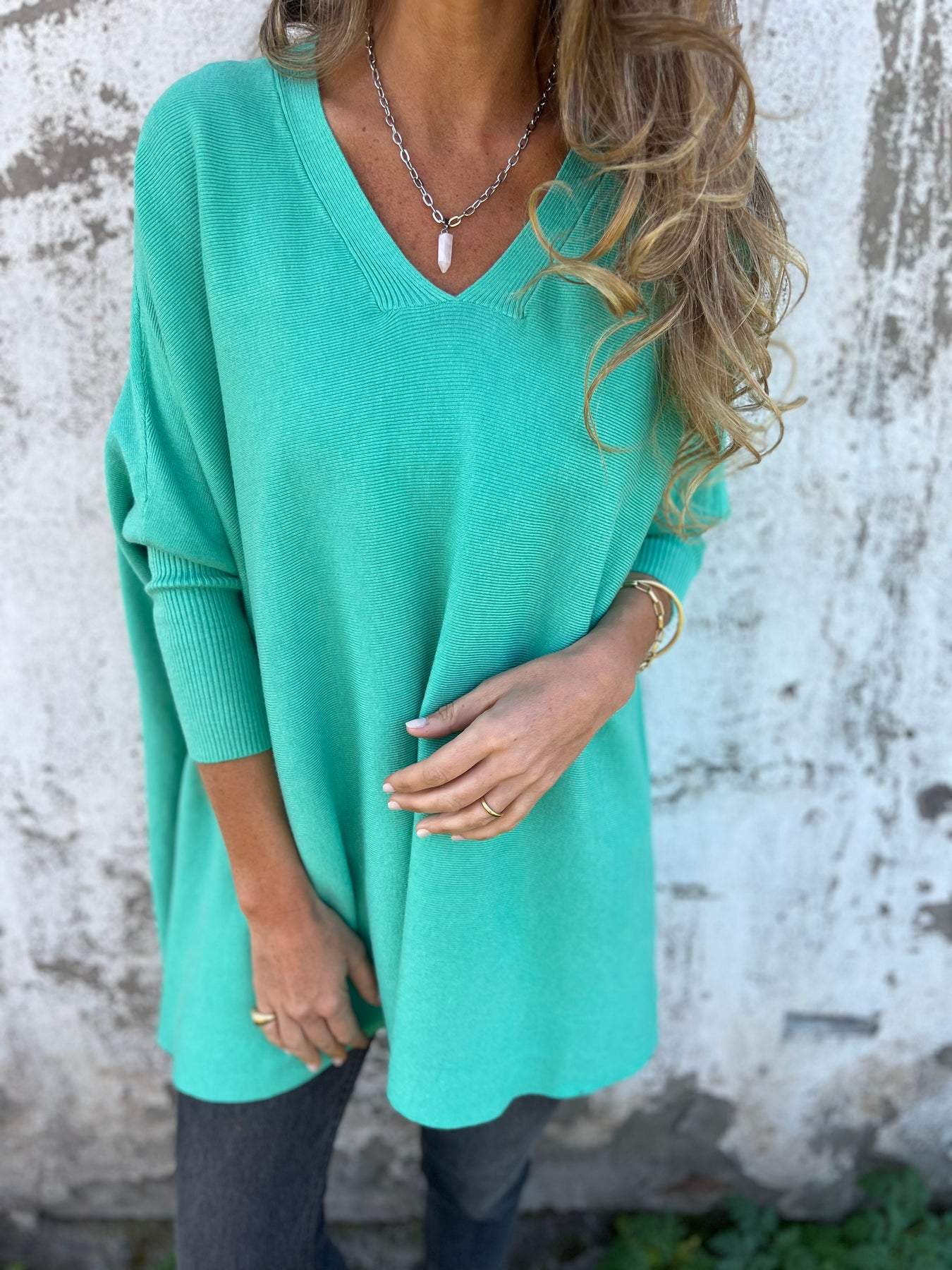 Koa | Women's Oversized V-Neck Tunic Sweater