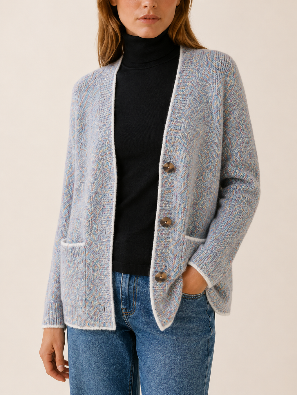 Blythe | V-Neck Cardigan with Button Front and Pockets