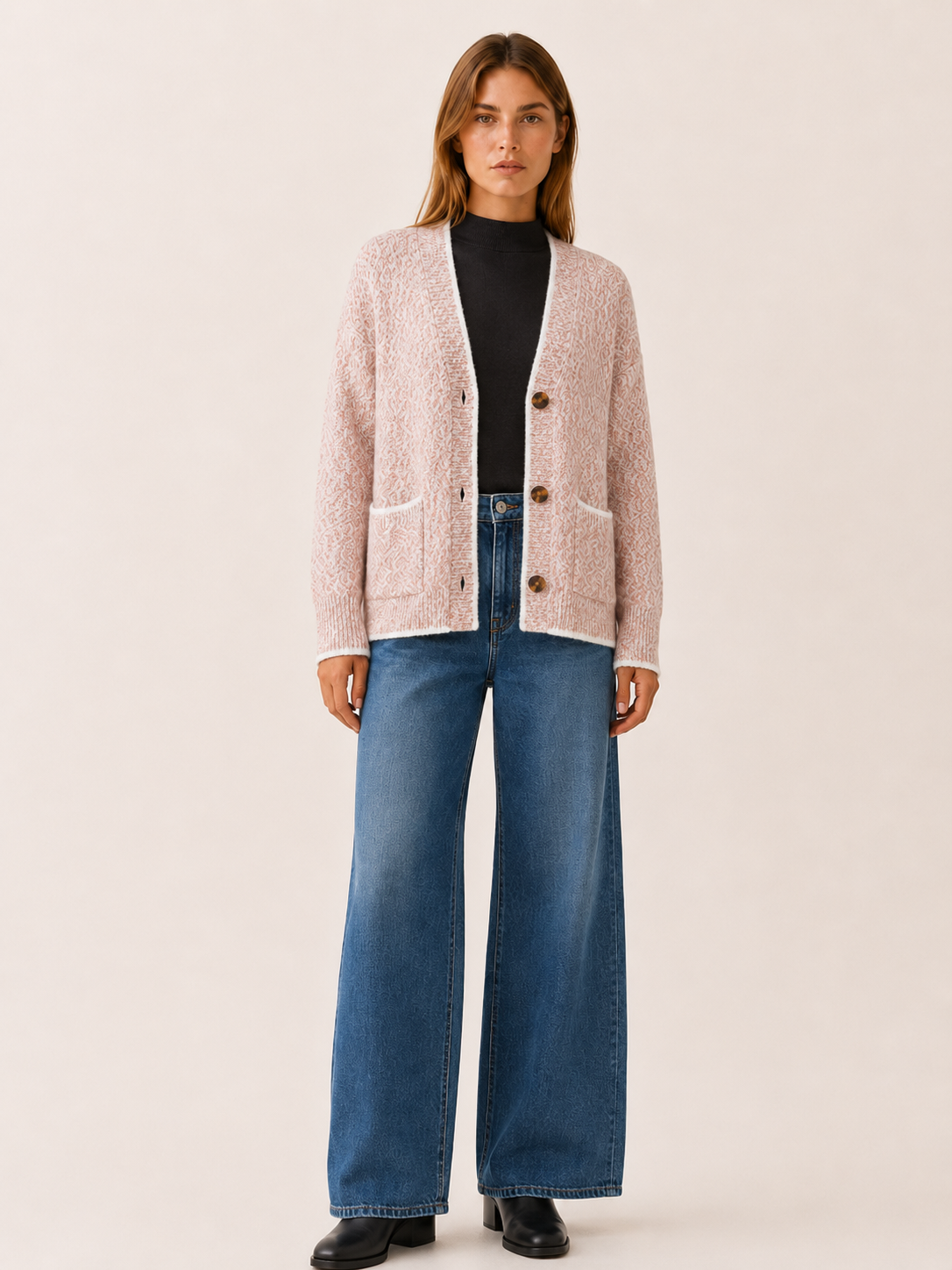 Blythe | V-Neck Cardigan with Button Front and Pockets