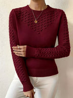 Marielle | Women's Pointelle Crew Neck Sweater