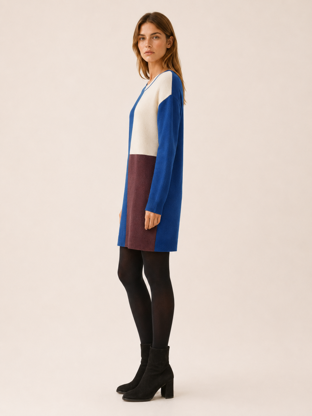 Aureline | Jumper Dress with Colour-Block Design and Relaxed Fit