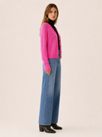 Corinne | Cropped Cardigan with V-Neck and Raglan Sleeves