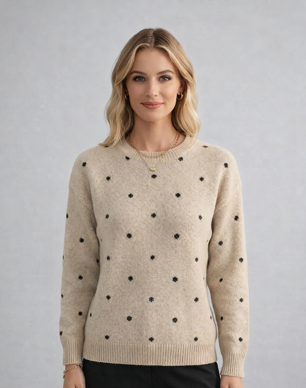 Women's Relaxed Fit Polka Dot Sweater - Crawleigh