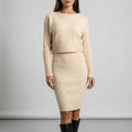 Women’s Two-Piece Knit Set with Cropped Sweater - Crawleigh