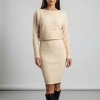 Women’s Two-Piece Knit Set with Cropped Sweater - Crawleigh