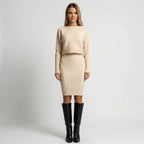 Women’s Two-Piece Knit Set with Cropped Sweater - Crawleigh