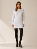 Cressida | Jumper Dress with Boat Neck and Openwork Detail