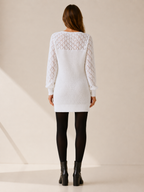 Cressida | Jumper Dress with Boat Neck and Openwork Detail
