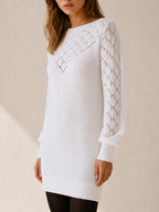 Cressida | Jumper Dress with Boat Neck and Openwork Detail