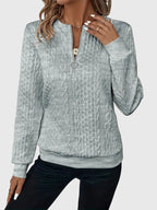Nora | Women's Cable Knit Quarter-Zip Sweater
