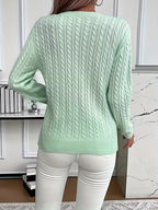 Marigold | Women's Cable Knit Crew Neck Sweater for Layering