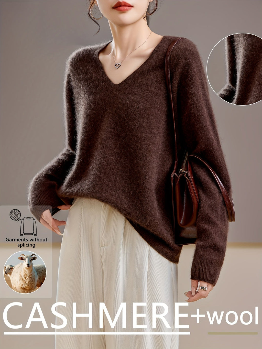 Colette | Women's Cashmere Wool Blend V-Neck Sweater