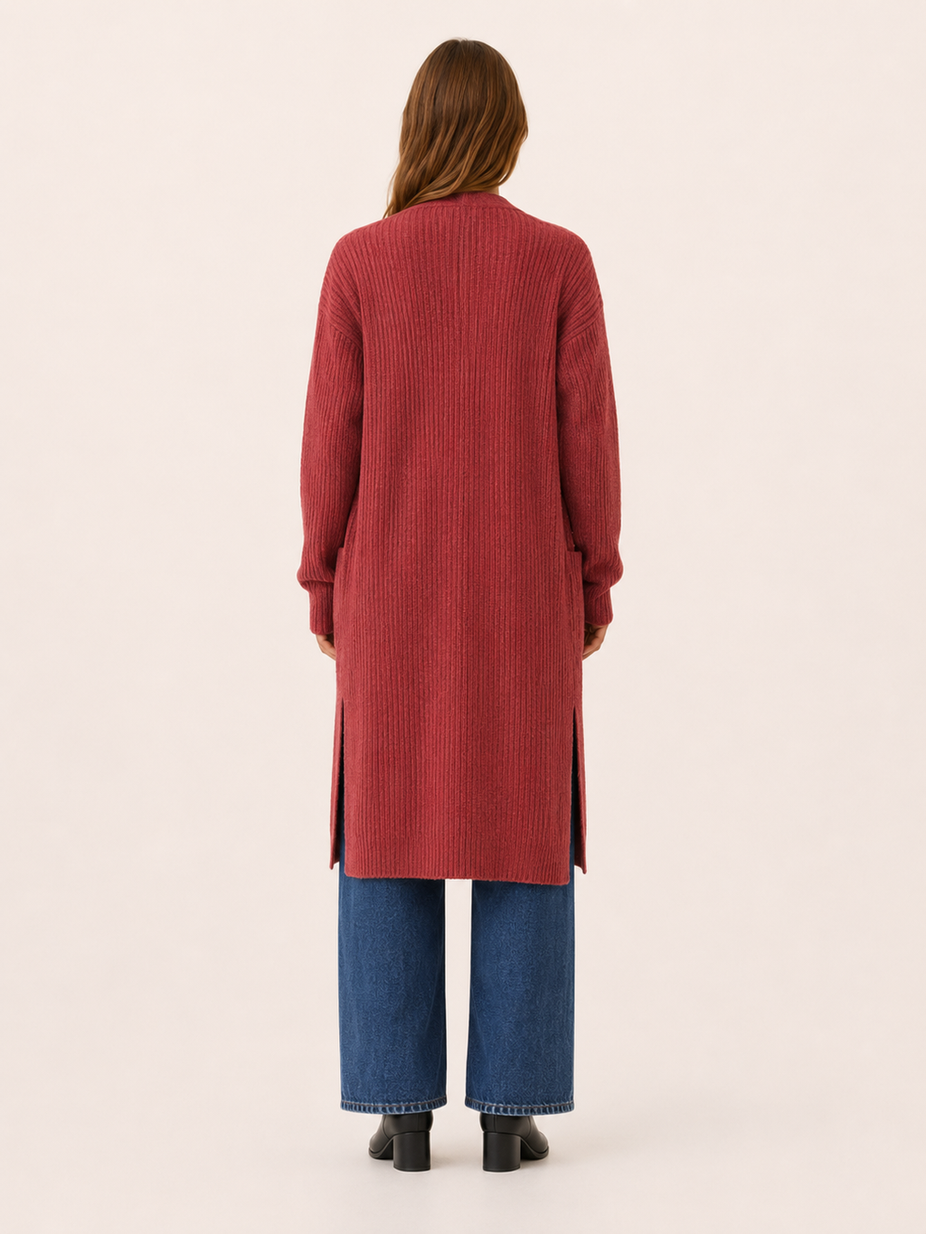 Delphine | Long Cardigan with Open Front and Pockets