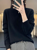 Rizalinda | Women's Crew Neck Wool Knit Sweater