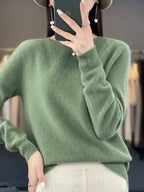 Rizalinda | Women's Crew Neck Wool Knit Sweater