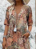 Arabella | Vibrant Pattern Midi Dress