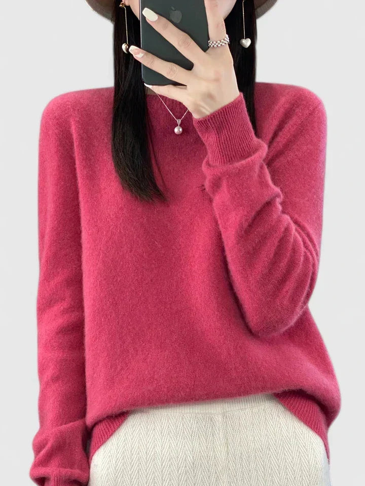 Rizalinda | Women's Crew Neck Wool Knit Sweater