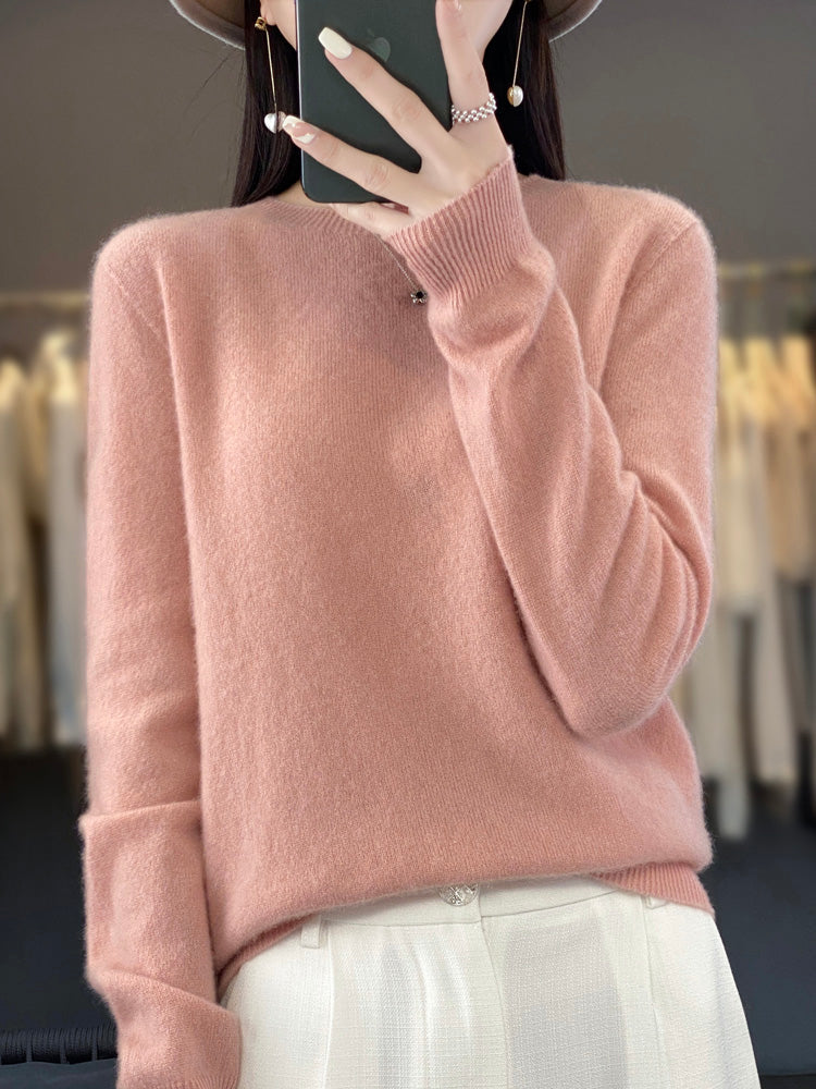 Rizalinda | Women's Crew Neck Wool Knit Sweater