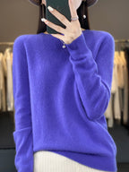 Rizalinda | Women's Crew Neck Wool Knit Sweater
