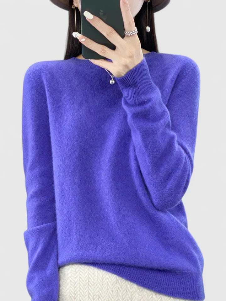 Rizalinda | Women's Crew Neck Wool Knit Sweater