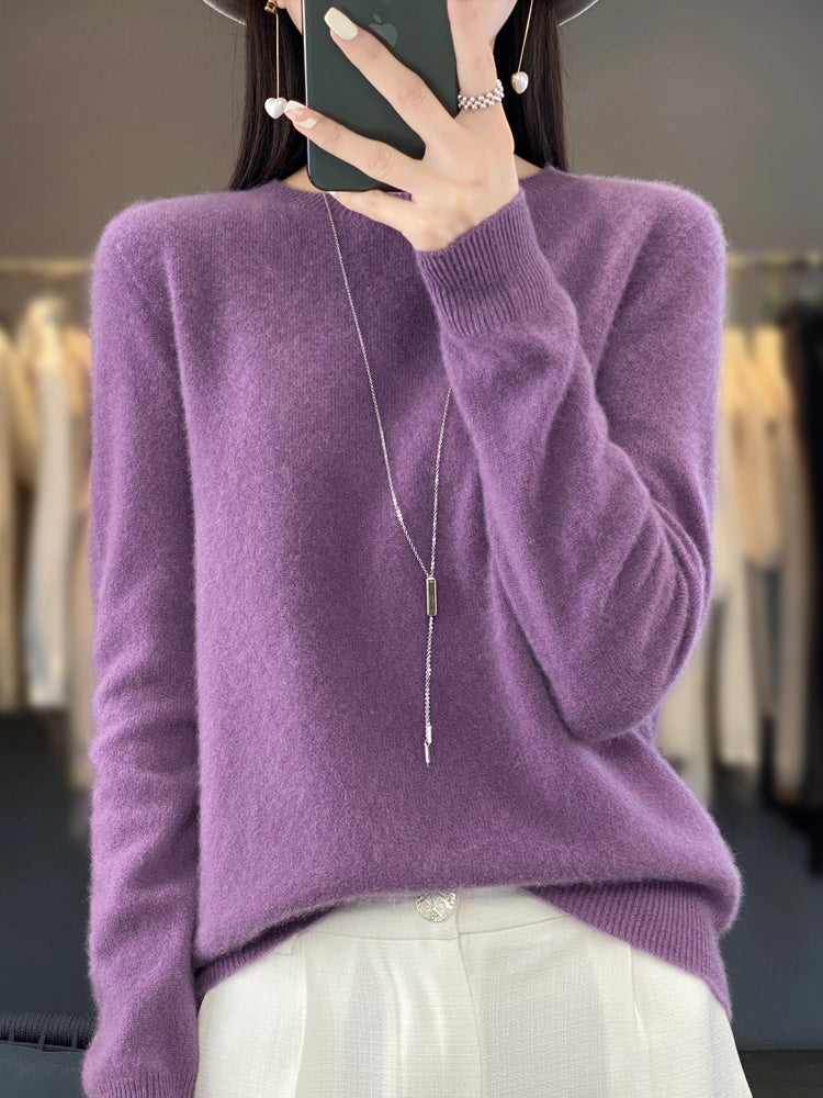 Rizalinda | Women's Crew Neck Wool Knit Sweater