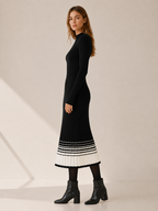 Drelyssa | Jumper Dress with Mock Neck and Pleated Hem