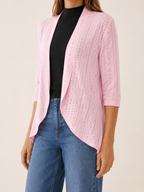 Eira | Open Front Cardigan with Eyelet Detail