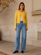 Eirian | Cropped Cardigan with Single-Button Front