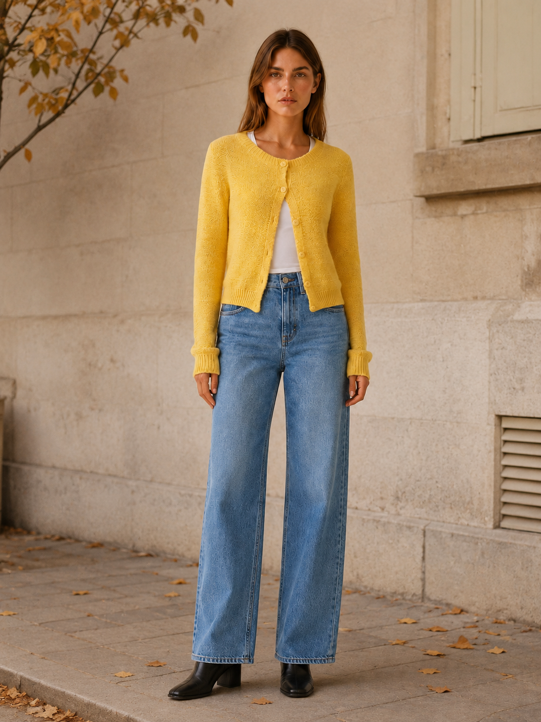 Eirian | Cropped Cardigan with Single-Button Front