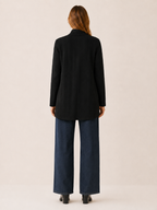 Elowen | Long Cardigan with Open Front and Draped Hem