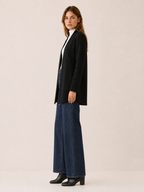 Elowen | Long Cardigan with Open Front and Draped Hem